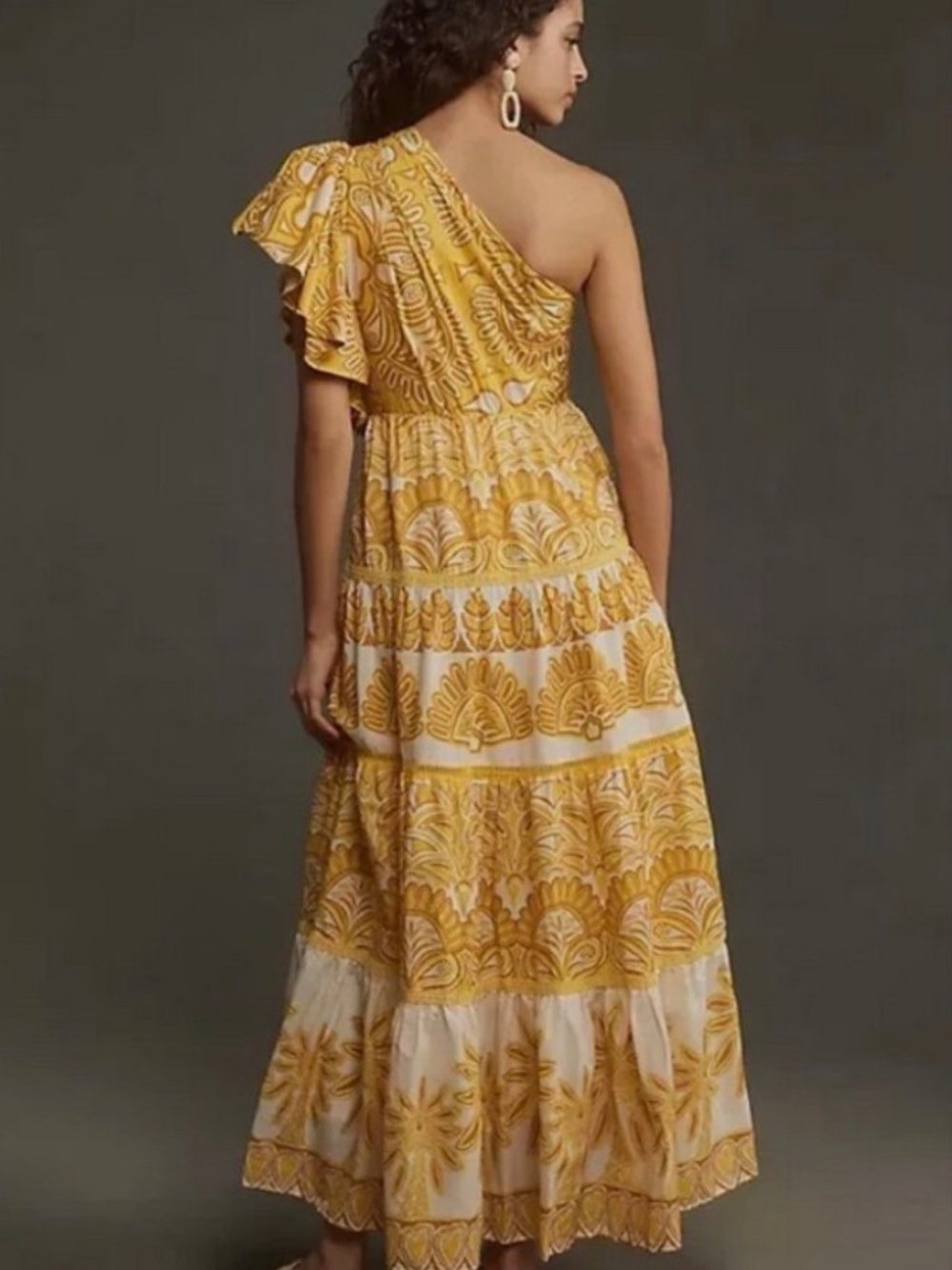 Farm Rio Ainika Tapestry One-Shoulder Maxi Dress L NWT - Picture 4 of 4